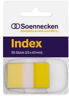 Haftstreifen Soennecken Index 43 x 25 mm (B x H) gelb 50 Bl SOENNECKEN