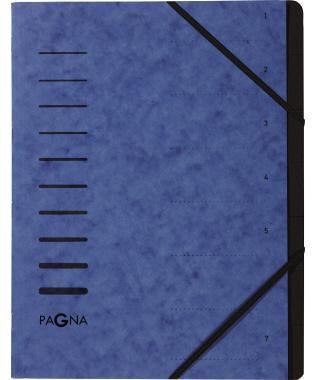 Ordnungsmappe PAGNA DIN A4 240g/m² Pressspankarton Farbe: blau Farbe des Fächerblocks: schwarz 7 Fächer PAGNA
