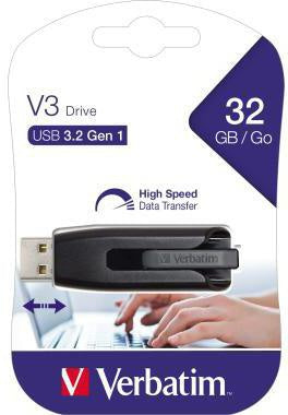 USB-Stick Verbatim Store 'n' Go V3 USB 32 Gen 1 32Gbyte grau/schwarz VERBATIM