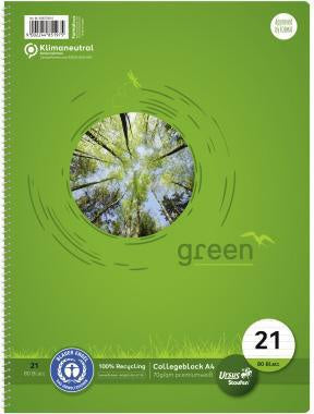 Collegeblock Staufen Green DIN A4 liniert 70g/m² 100 % Recyclingpapier grün 80 Bl STAUFEN