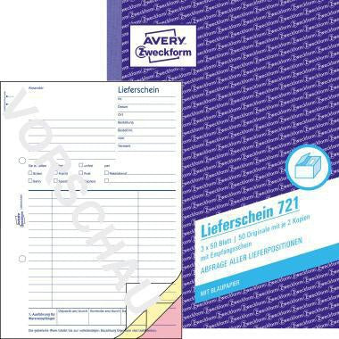 Lieferschein Avery Zweckform DIN A5 nicht selbstdurchschreibend 3 x 50 Bl AVERY ZWECKFORM