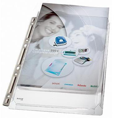 Prospekthülle Leitz Maxi DIN A4 017mm oben offen PVC-weißhfolie transparent 3 St/Pack LEITZ