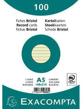 Karteikarte Exacompta DIN A5 liniert grün 100 St/Pack EXACOMPTA