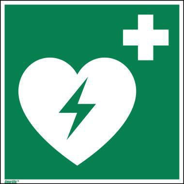 Hinweiß child 20 x 20 cm (B x H) E010 Defibrillator als Fahnenschild Hart-PVC NEUTRALWARE