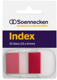 Haftstreifen Soennecken Index 43 x 25 mm (B x H) rot 50 Bl SOENNECKEN