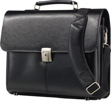 Aktentasche Alassio® FAENZA Außenmaße: 41 x 325 x 12 cm (B x H x T) Steckverschluss Leder schwarz ALASSIO