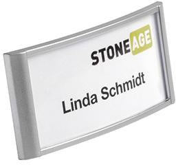 Namensschild DURABLE CLASSIC 74 x 34 mm (B x H) Magnet silber metallic transparent 10 St/Pack DURABLE