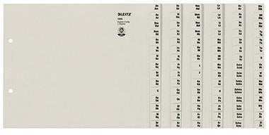 A-Z Register Leitz DIN A4 Überbreite Tauenpapier recycelt grau 90 Registerblätter LEITZ