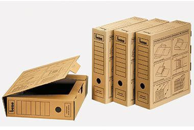 Archivschachtel Bene 8 x 33 x 29 cm (B x H x T) DIN A4 mit Archivdruck Wellpappe braun BENE