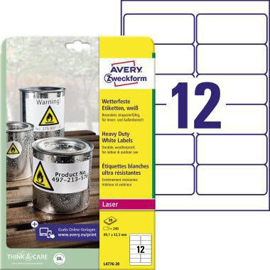 Folienetikett Avery Zweckform 991 x 423 mm (B x H) weiß 240 Etik/Pack AVERY ZWECKFORM