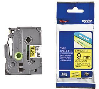 Schriftbandkassette Brother P-touch TZe-621 9 mm x 8 m (B x L) gelb schwarz BROTHER