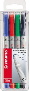 Folienstift STABILO® OHPen universal 04mm farbig sortiert nicht dokumentenecht 4 St/Pack STABILO