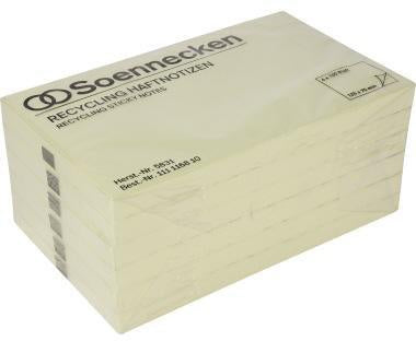 Haftnotiz Soennecken oeco Recycling 125 x 75 mm (B x H) gelb 100 Bl/Block 6 Block/Pack SOENNECKEN