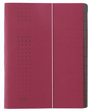 Ordnungsmappe ELBA chic DIN A4 320g/m² Intensivkarton recycelt Farbe: bordeaux 12 Fächer ELBA