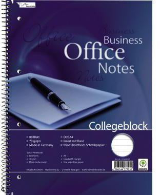Collegeblock Office DIN A4 liniert mit Rand 70g/m² 80 Bl NEUTRALWARE
