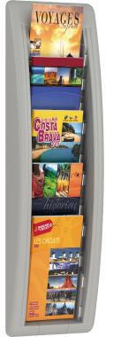 Prospekthalter Paperflow Quickfit 18 x 65 x 95 cm (B x H x T) 1/3 DIN A4 Polystyrol grau 5 Fächer PAPERFLOW