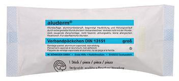 Verband aluderm® 10 cm x 4 m (B x L) Maße Kompresse: 12 x 10 cm (B x L) Polyestervlies aluminiumbedampft ALUDERM