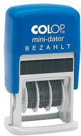 Datumstempel COLOP® mini-dater 160/L 25 x 12 mm (B x H) BEZAHLT 2 Druckzeile blau/rot COLOP