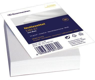 Zettelboxeinlage Soennecken DIN A7 70g/m² holzfrei weiß 200 Bl SOENNECKEN