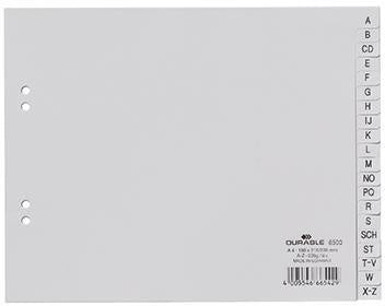 A-Z Register DURABLE DIN A4 Polypropylen grau 20 Registerblätter DURABLE
