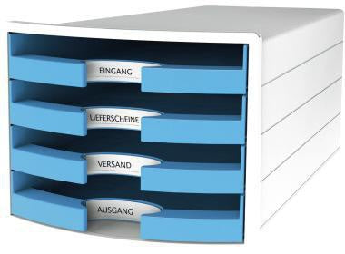 Schubladenbox HAN IMPULS 4 Schubladen DIN A4 DIN C4 Polystyrol Gehäusefarbe: weiß Farbe der Schublade: Trend Colour h