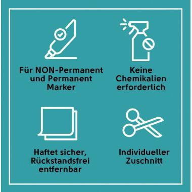 Whiteboardfolie Post-it® Flex Write 1219 x 1829 cm (B x H) blanko inkl 1 Scotch BriteT Microfasertuch Flasche – Ansicht 4