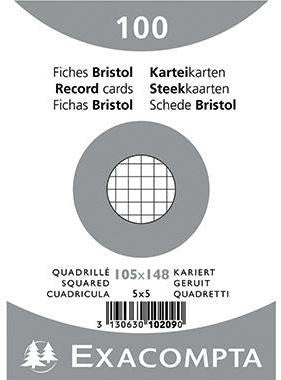 Karteikarte Exacompta DIN A6 kariert weiß 100 St/Pack EXACOMPTA