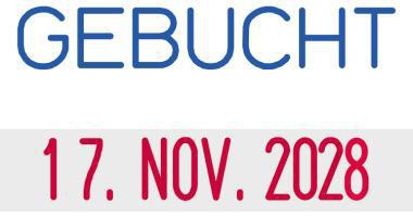 Datumstempel trodat® PrintyT 4850 23 x 12 mm (B x H) GEBUCHT 2 Druckzeilen blau/rot TRODAT – Ansicht 3