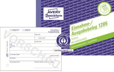 Einnahme-/Ausgabebeleg Avery Zweckform DIN A6 quer nicht selbstdurchschreibend 1 Durchschlag 50 Bl AVERY ZWECKFORM