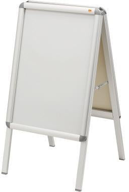 Kundenstopper Nobo® Premium Plus 475 x 89 x 7 cm (B x H x T) DIN A2 Vierarmfuß Aluminium alu NOBO