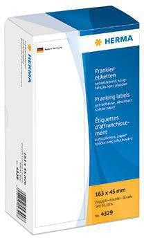 Frankieretikett HERMA 163 x 45 mm (B x H) Papier weiß 500 Etik/Pack HERMA