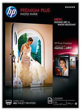 Fotopapier HP Premium Plus DIN A4 300g/m² weiß glänzend 20 Bl/Pack HP
