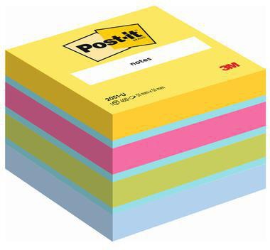 Haftnotizwürfel Post-it® Mini 51 x 40 x 51 mm (B x H x T) ultragelb türkis powerpink limonengrün zenblau 400 Bl POST-IT