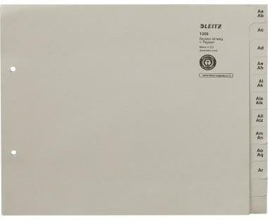 A-Z Register Leitz DIN A4 Überbreite Tauenpapier recycelt grau 600 Registerblätter LEITZ