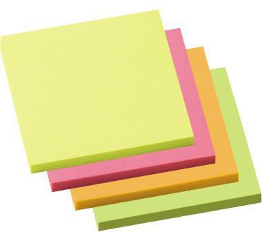 Haftnotiz Soennecken 75 x 75 mm (B x H) neonfarben 100 Bl/Block 4 Block/Pack SOENNECKEN