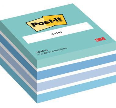 Haftnotizwürfel Post-it® 76 x 45 x 76 mm (B x H x T) türkis weiß retroblau zenblau paradiseblau 450 Bl POST-IT