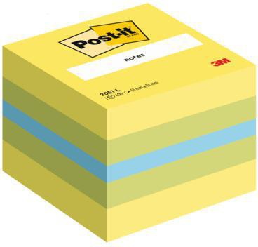 Haftnotizwürfel Post-it® Mini 51 x 40 x 51 mm (B x H x T) neongelb limonengrün paradiseblau 400 Bl POST-IT