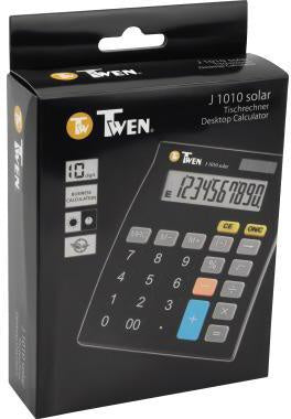 Tischrechner TWEN J 1010 Solar 112 x 40 x 144 mm (B x H x T) Solar-Energie Batterie schwarz TWEN