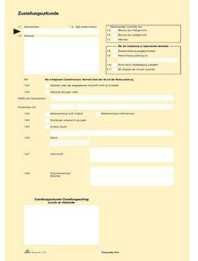 Zustellungsurkunde RNK Verlag DIN A4 80g/m² 2 Bl RNK Verlag DIN A4 80g/m² 2 Bl RNK VERLAG