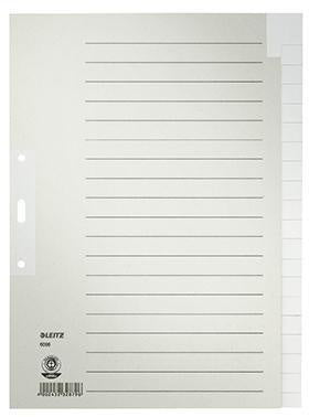 Ordnerregister Leitz DIN A4 blanko Tauenpapier recycelt grau 20 Registerblätter LEITZ