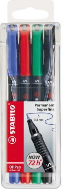 Folienstift STABILO® OHPen universal 04mm farbig sortiert nicht dokumentenecht 4 St/Pack STABILO