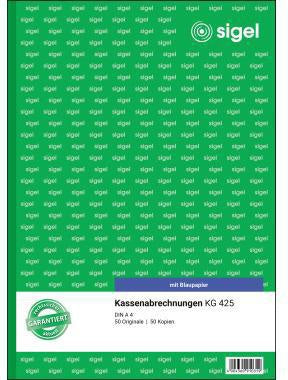 Kassenabrechnung SIGEL DIN A4 nicht selbstdurchschreibend 1 Durchschlag 2 x 50 Bl SIGEL
