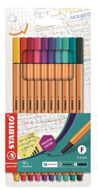 Fineliner STABILO® point 88® 04mm farbig sortiert 10 St/Pack STABILO
