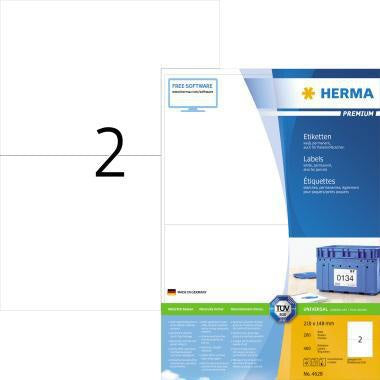 Universaletikett HERMA PREMIUM 210 x 148 mm (B x H) nicht wieder ablösbar Papier weiß 400 Etik/Pack HERMA