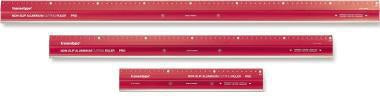 Schneidelineal transotype PRO 30cm ohne mm-Facette auf beiden Seiten Aluminium rot TRANSOTYPE – Ansicht 4