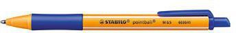 Kugelschreiber STABILO® pointball® 05mm M blau dokumentenecht Farbe des Schaftes: orange/weiß STABILO