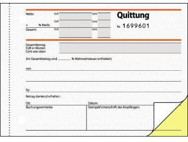 Quittungsblock SIGEL DIN A6 quer selbstdurchschreibend 1 Durchschlag 2 x 50 Bl SIGEL