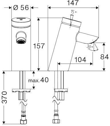Schell Selbstschluss-WT-Armatur PURIS SC Typ HD-K chrom SCHELL – Ansicht 3