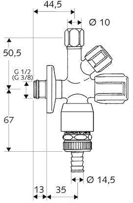 Schell Kombinations-Eckventil COMFORT chrom mit Rohrbelüfter 1/2Zoll SCHELL – Ansicht 3