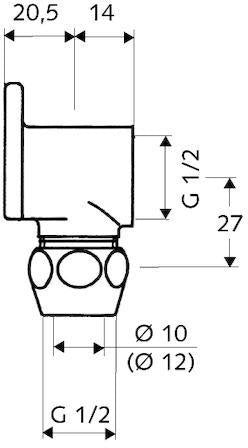Schell Wandscheibe chrom mit Quetschverschraubung 1/2Zollx10mm SCHELL – Ansicht 3